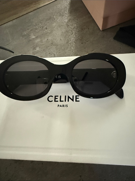 Celine Accessories - Celine Black Oval Sunglasses with Dark Lenses